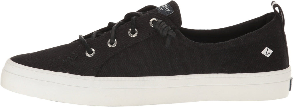 Sperry Womens Crest Vibe Linen Sneaker, Black, 9