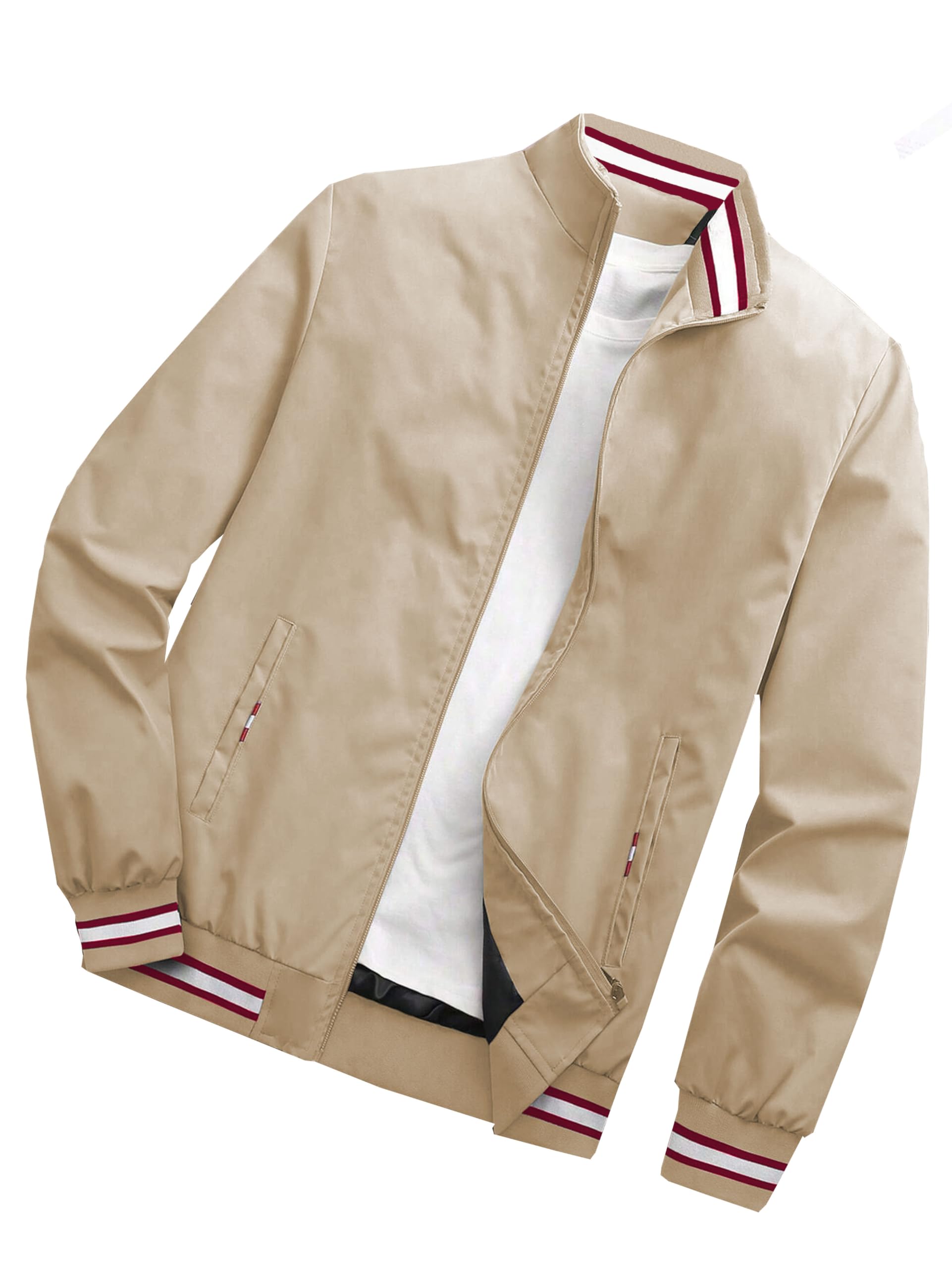 TAGAS Mens Bomber Polyester Standard Length Jacket MJ-9090-XXL_Khaki