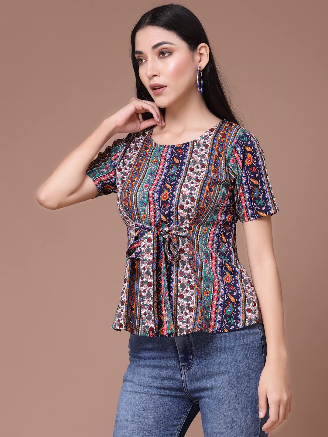 OOMPH! Tops for Women Stylish Latest, Multicolor - mt484