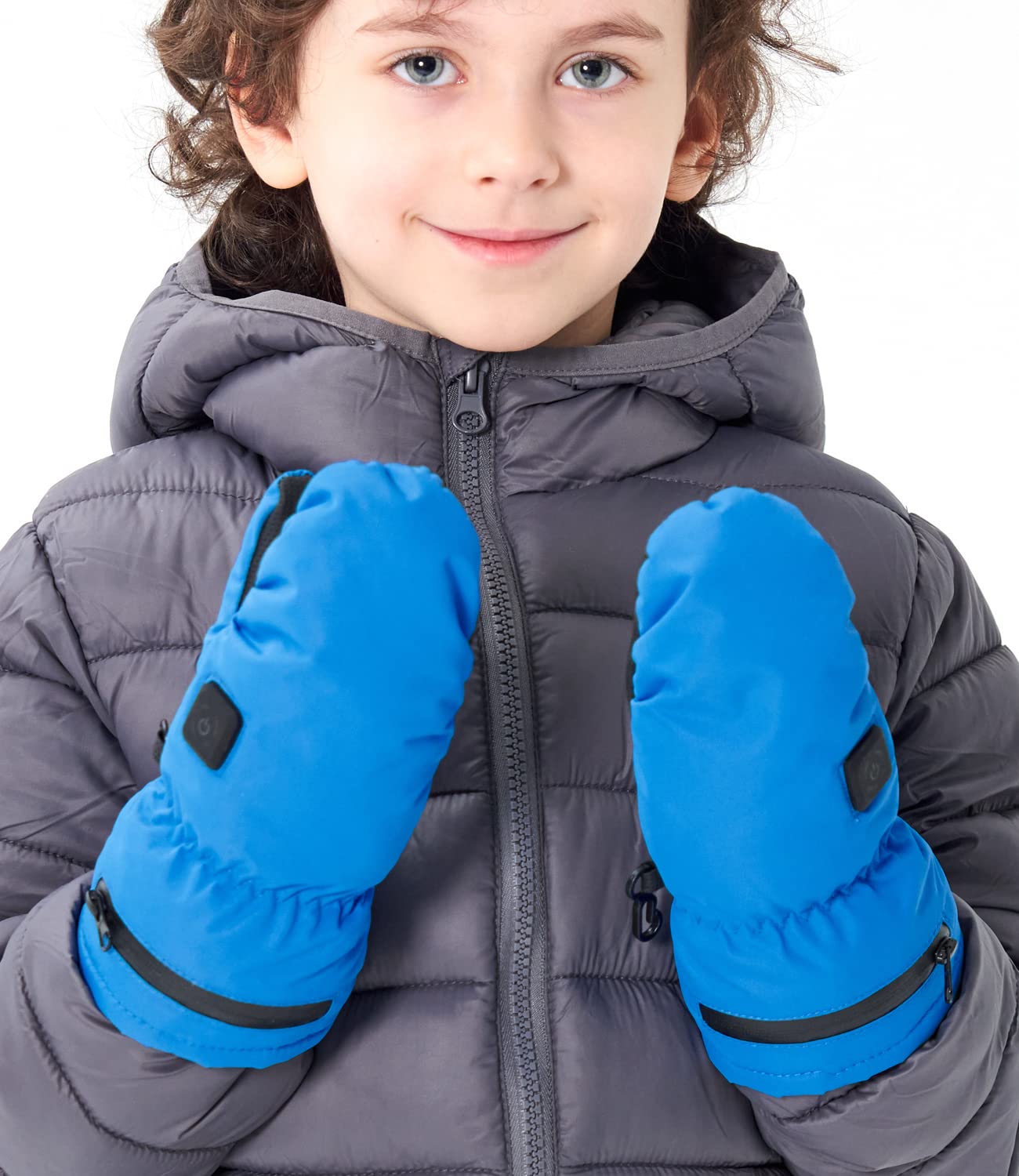 Aroma Season Electric Heated Winter Gloves for Kids and Baby Mittens, Toddler Warm Waterproof Ski Snow Gloves (S/M, Blue)