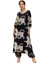 ANNI DESIGNER Ladies Cotton Blend Kurta with Trousers, Black, XL