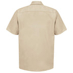 Red Kap Mens Standard Industrial Work Shirt, Regular Fit, Short Sleeve, Light Tan, 6X-Large
