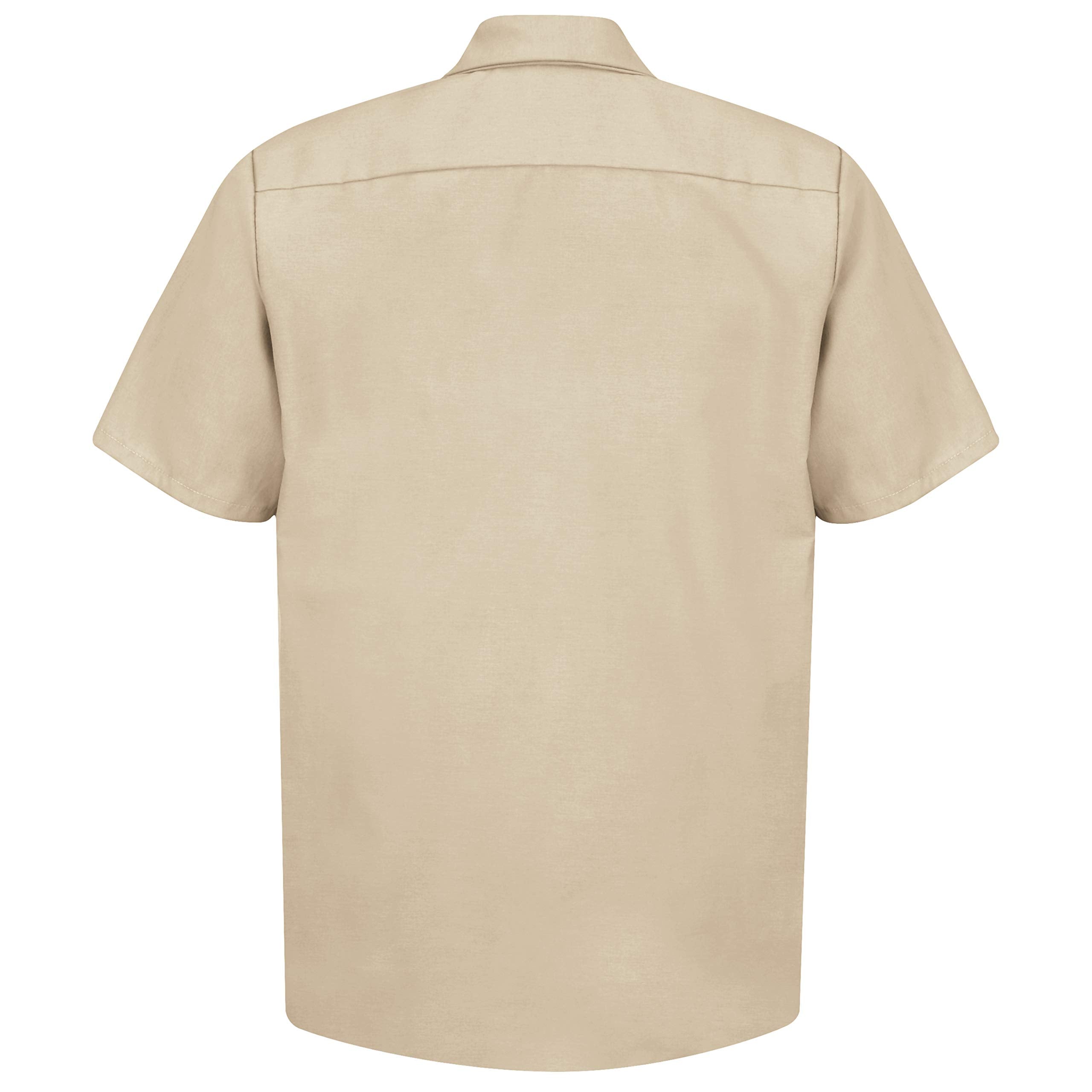 Red Kap Mens Standard Industrial Work Shirt, Regular Fit, Short Sleeve, Light Tan, 6X-Large