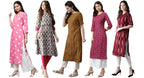 Anni Designer Women'S Crepe Straight Printed Kurta Pack Of 5 (Crepe-Combo-Nw_023)