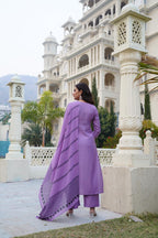 ANNI DESIGNER Women s Kurta with Trousers and Dupatta, purple, 4X-Large