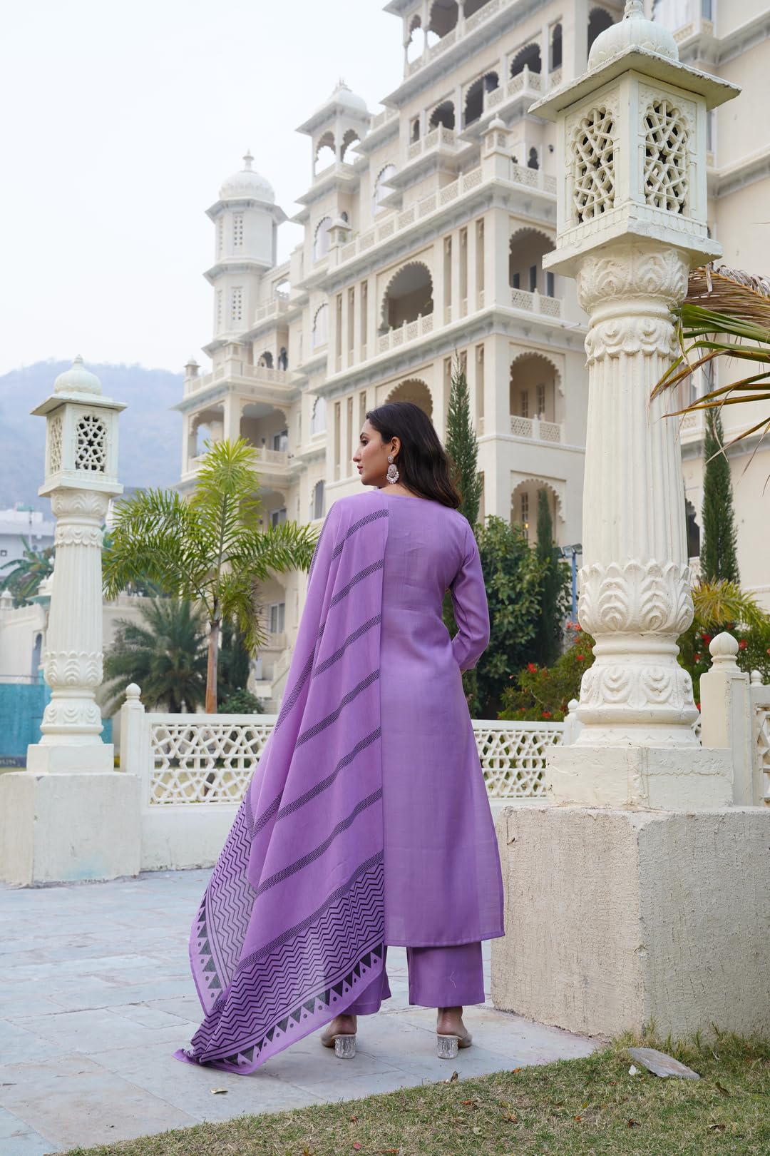 ANNI DESIGNER Women s Kurta with Trousers and Dupatta, purple, 4X-Large