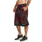 HQUEC Men's 12 Long Basketball Shorts Athletic Workout Gym Camo Shorts Below Knee Loose-Fit with Pockets Red XL