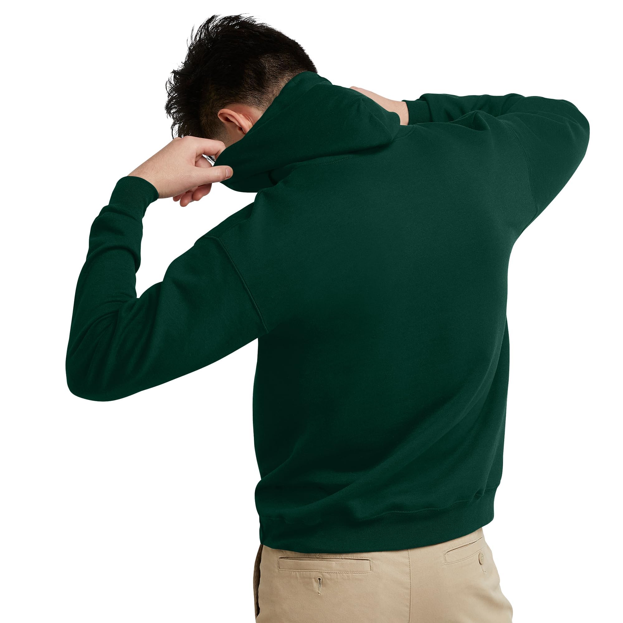 Hanes Men's Pullover EcoSmart Hooded Sweatshirt, Deep Forest, XX-Large