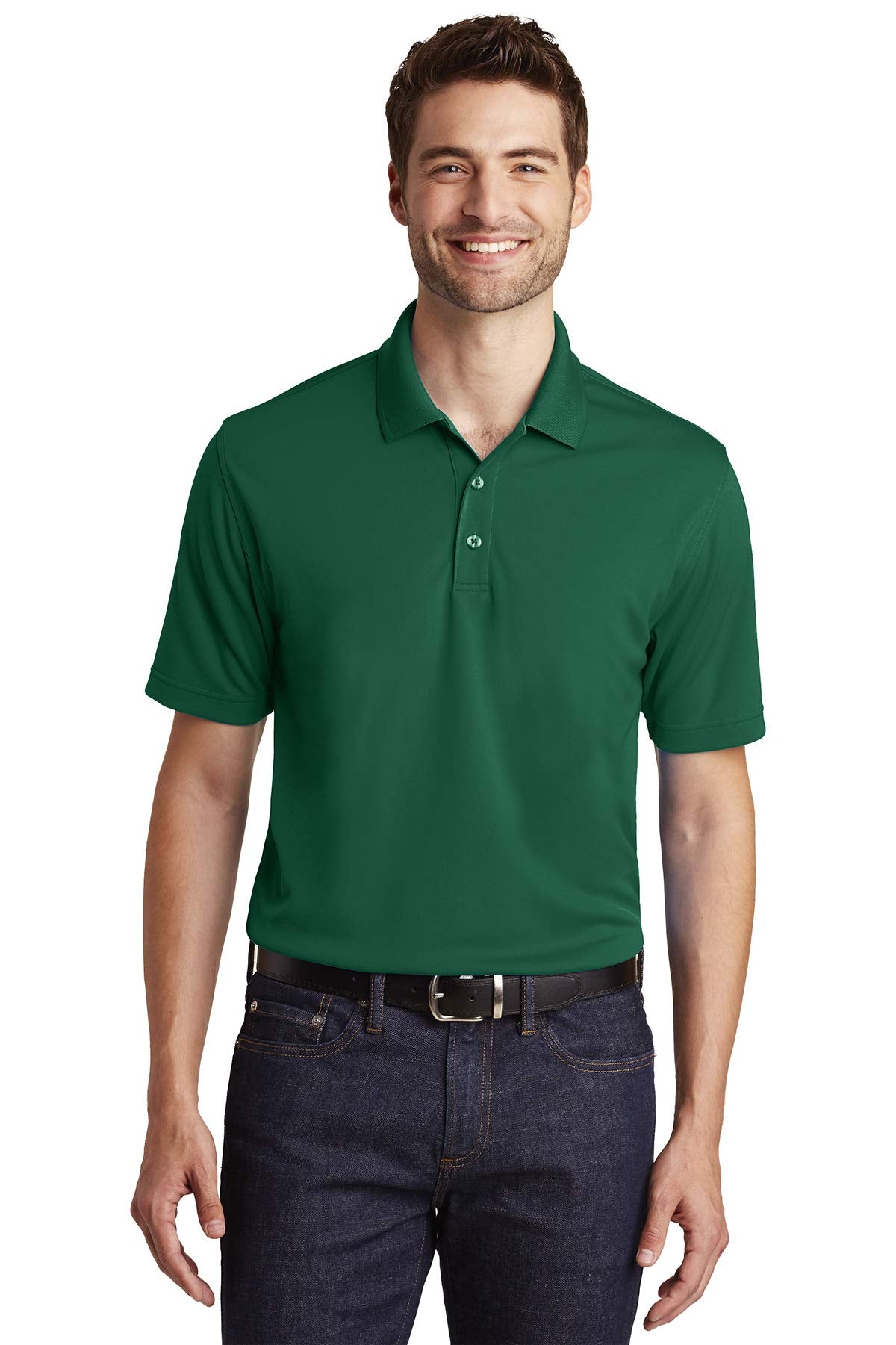 Port Authority Men's Dry Zone UV Micro-Mesh Polo, Deep Forest Green, Large