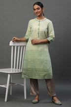 Aurelia WomenS Cotton Blend Regular Kurta (23Fea12668_Green