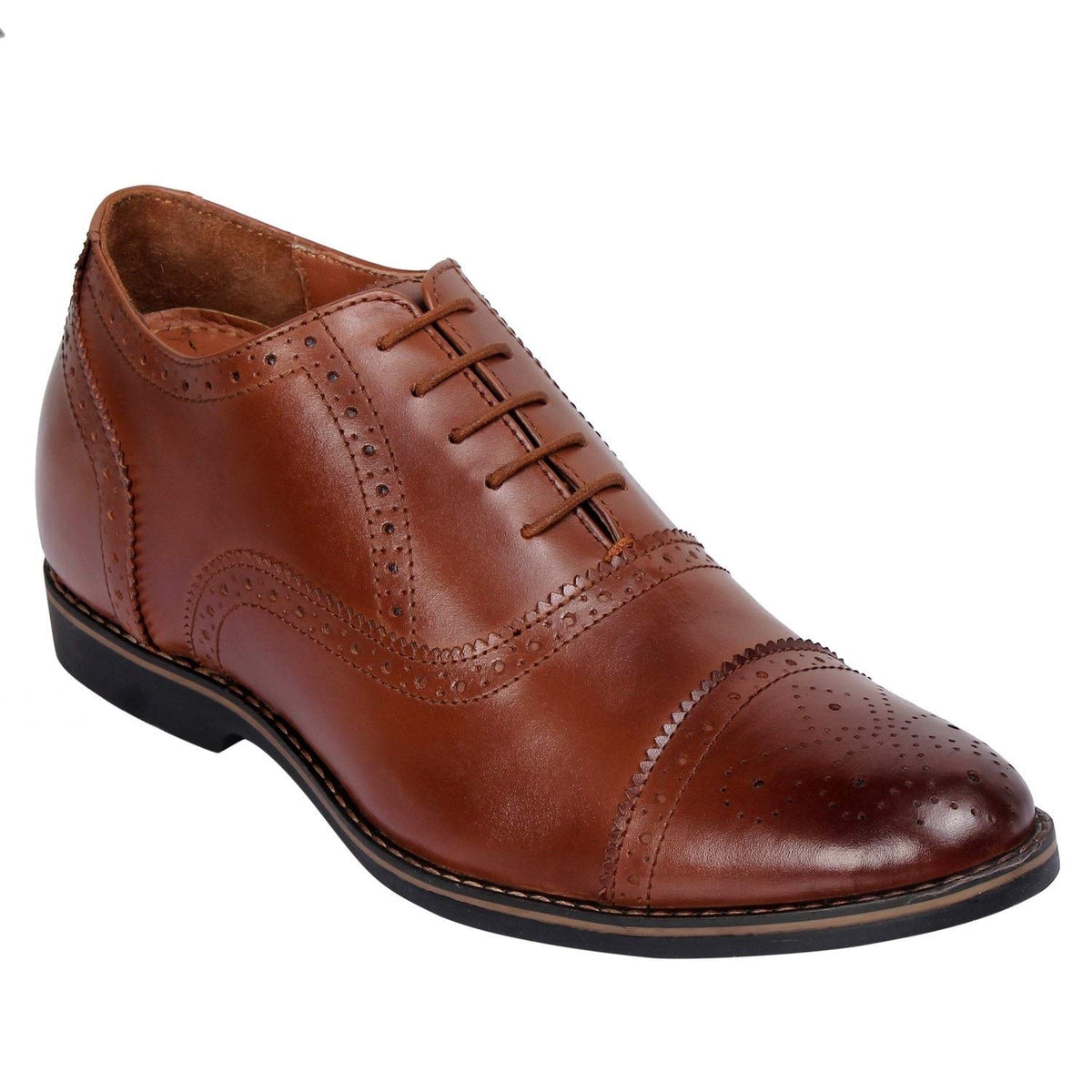 Celby Brown Formal Brogue Style Shoes for Men with Hidden Heel (8) Stylish, Comfortable, and Durable Footwear for Everyday Wear 8
