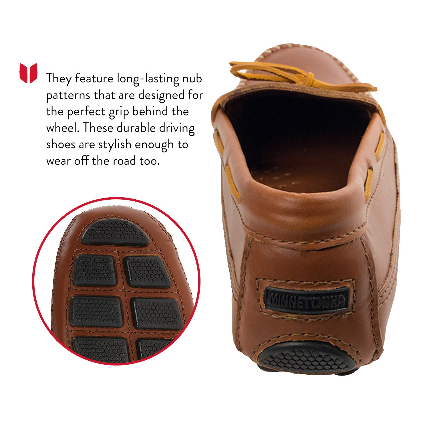 Minnetonka Men's Double Bottom Cowhide Moc, Chestnut Lariat, 10 M US