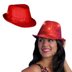 Blinkee LED Flashing Fedora Hat with Red Sequins