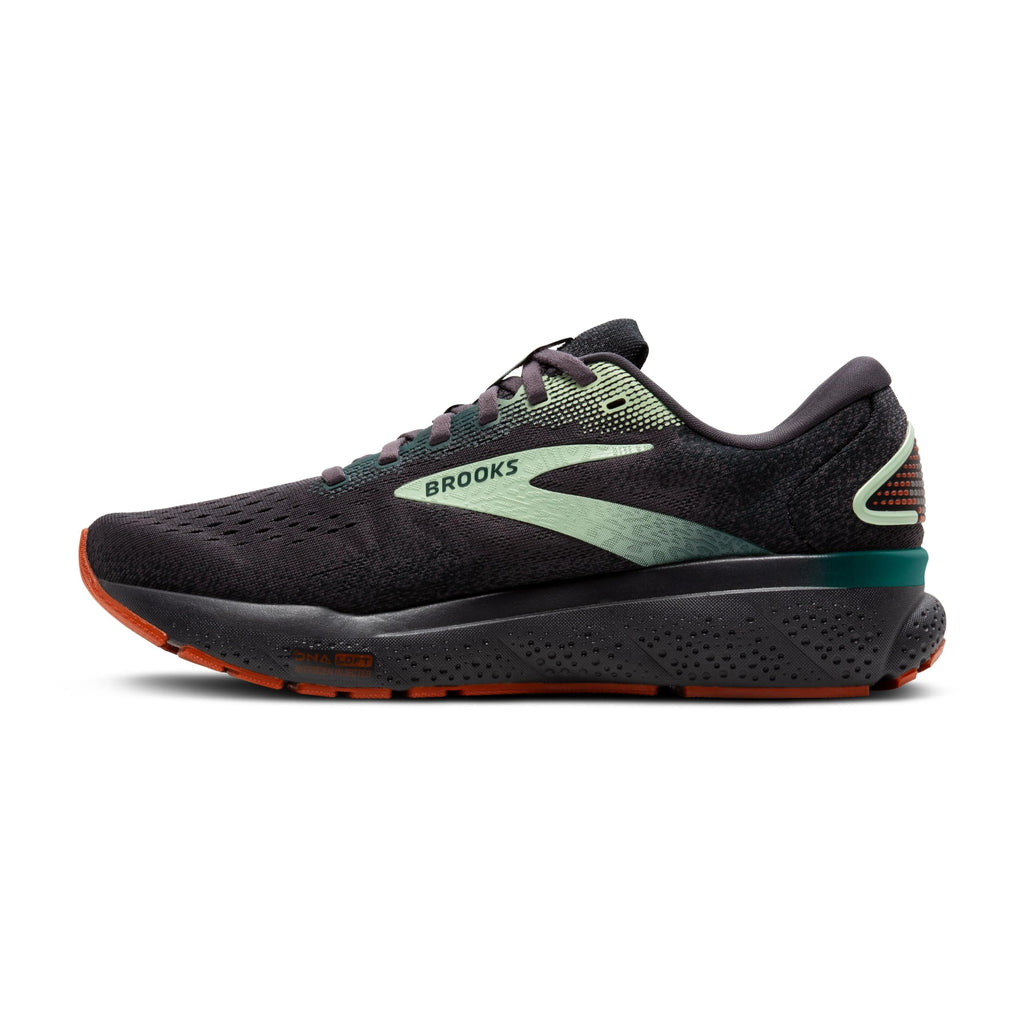 Brooks Mens Ghost 16 Neutral Running Shoe - Blackened Pearl/June Bug/Green - 8 Medium