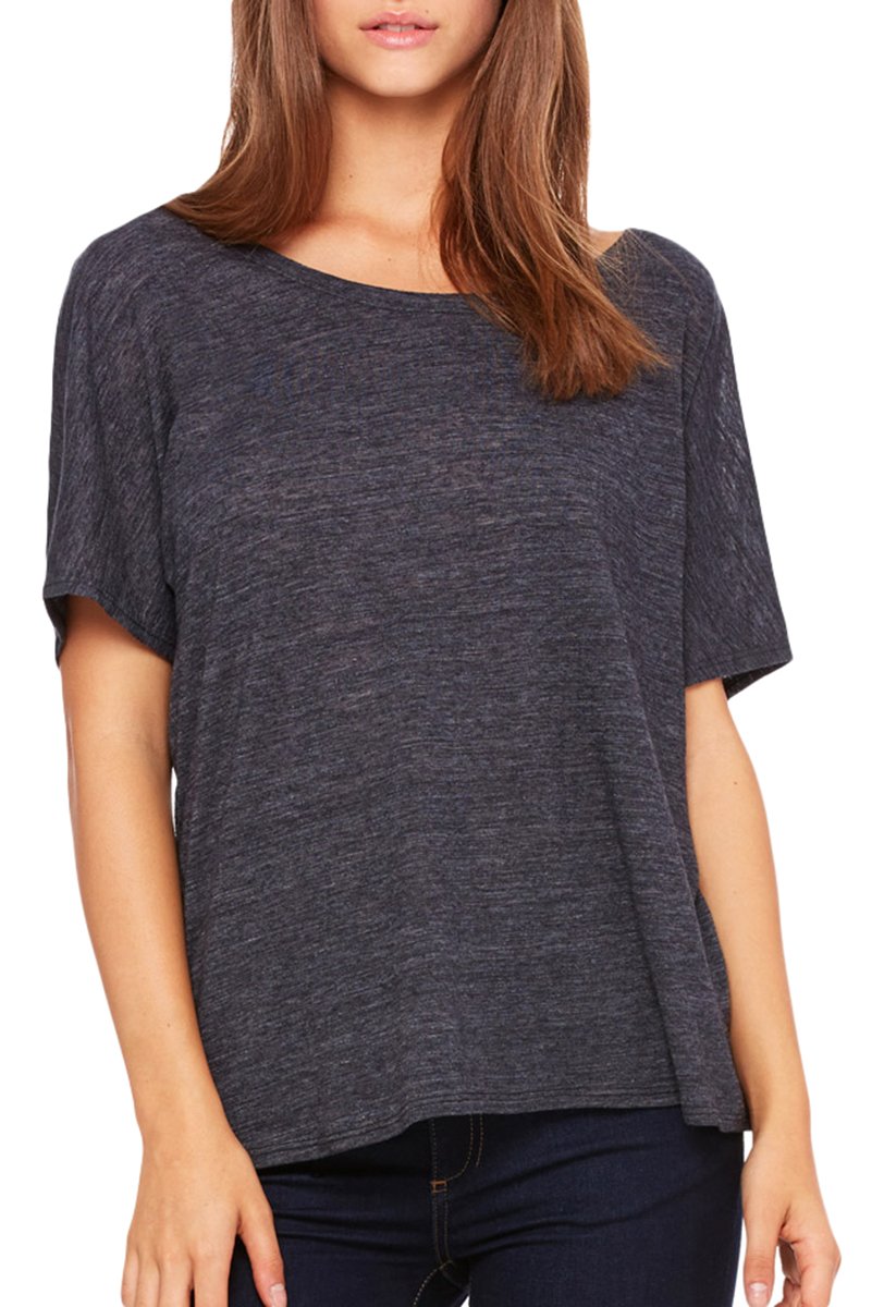 Ladies Slouchy T-Shirt - WHITE MARBLE - S(D0102H7W5YT)