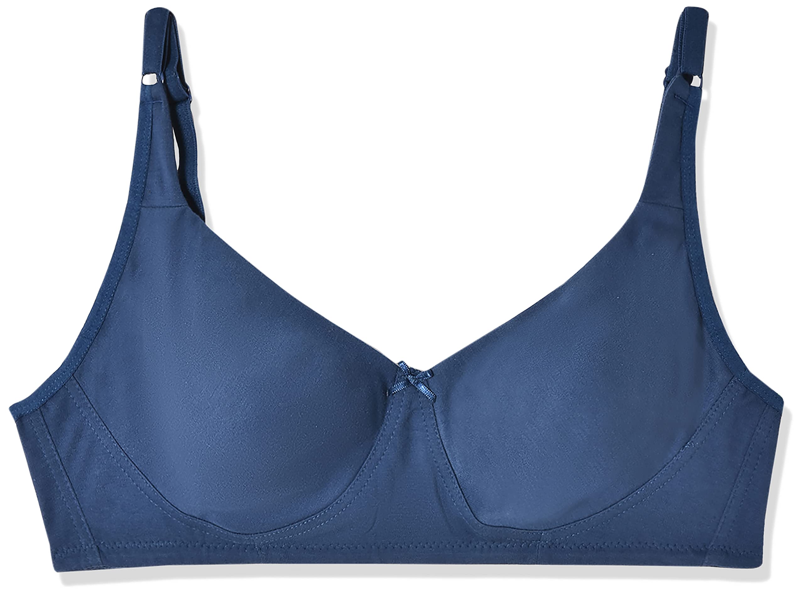 Clovia Womens Cotton Non Padded Wire Free Full Cup T-Shirt, Coverage Bra (BR0636A0842B_Blue_42B)