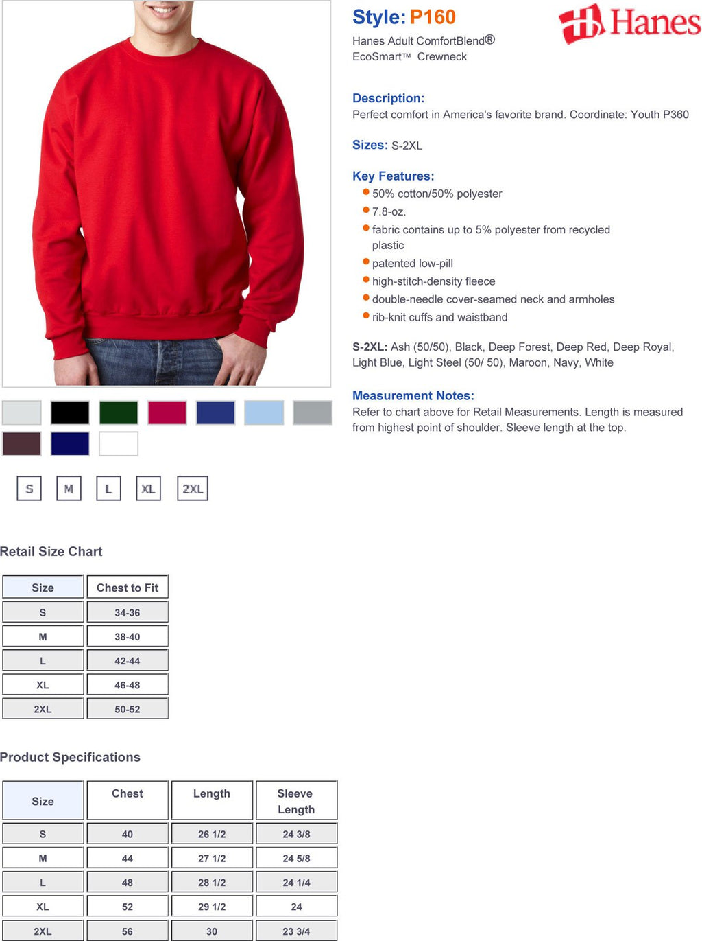 Unisex Ecosmart 5050 crewneck Sweatshirt - cARDINAL - S(D0102H7KFD2)