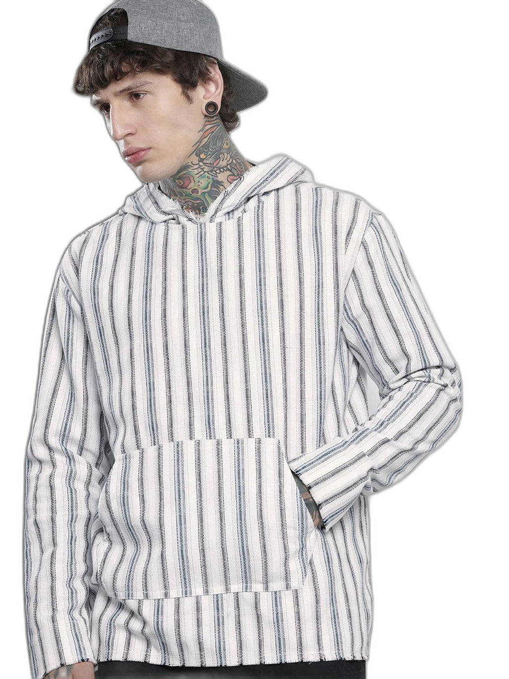 The Indian Garage Co Mens Relaxed Fit Striped Resort Wear Sweater
