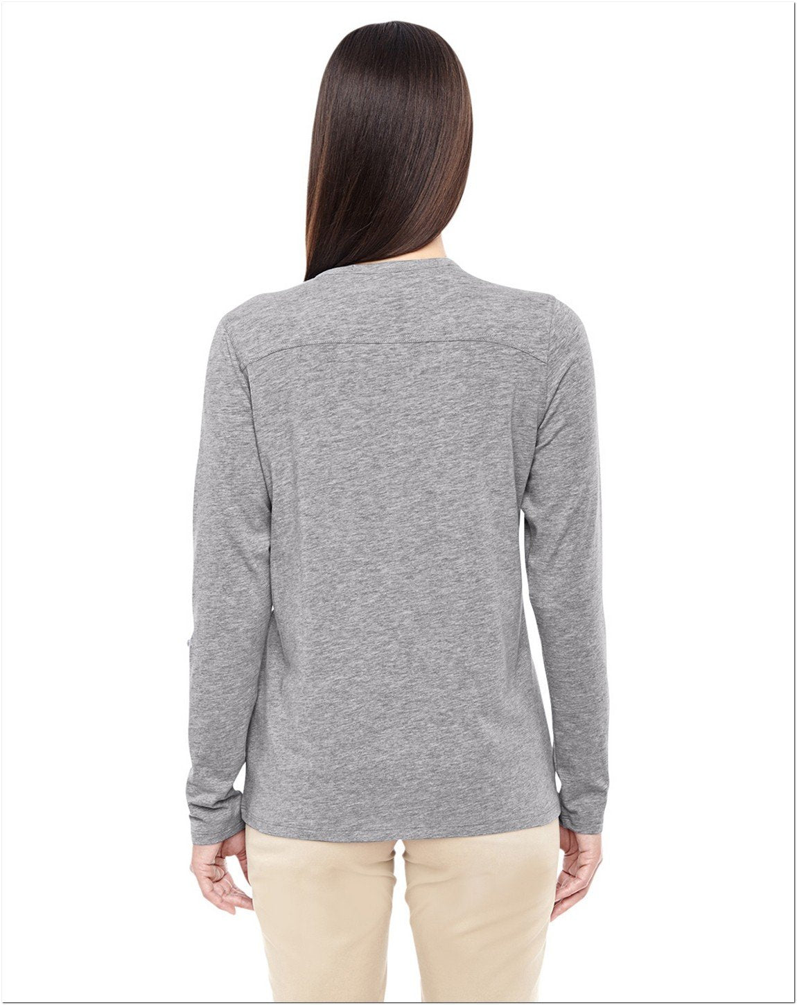 Ladies Perfect FitY-Placket convertible Sleeve Knit Top - WHITE - XS(D0102H7YEIP)