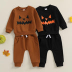 LIOMENGZI Infant Baby Boy Halloween Pants Outfits Long Sleeve Shirts Pumpkin Sweatshirt Pants Infant Fall Winter Clothes Set (Pu