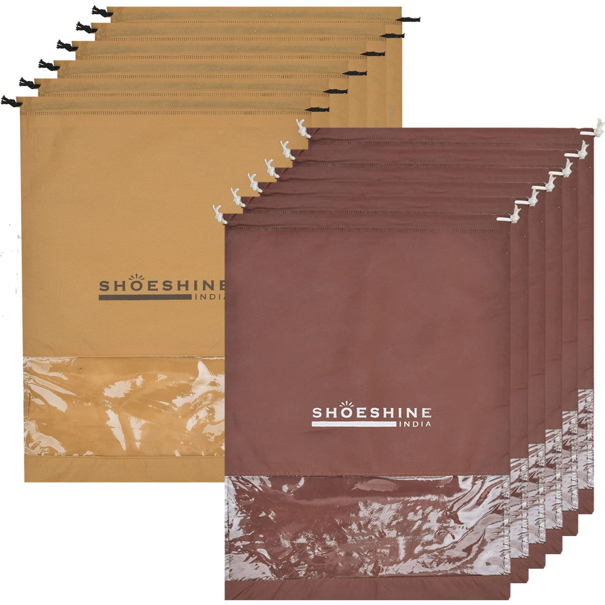 Shoeshine Fabric Shoe Bags (Set Of 12) (Multicolored_HkPvcBrn6Be6) 12