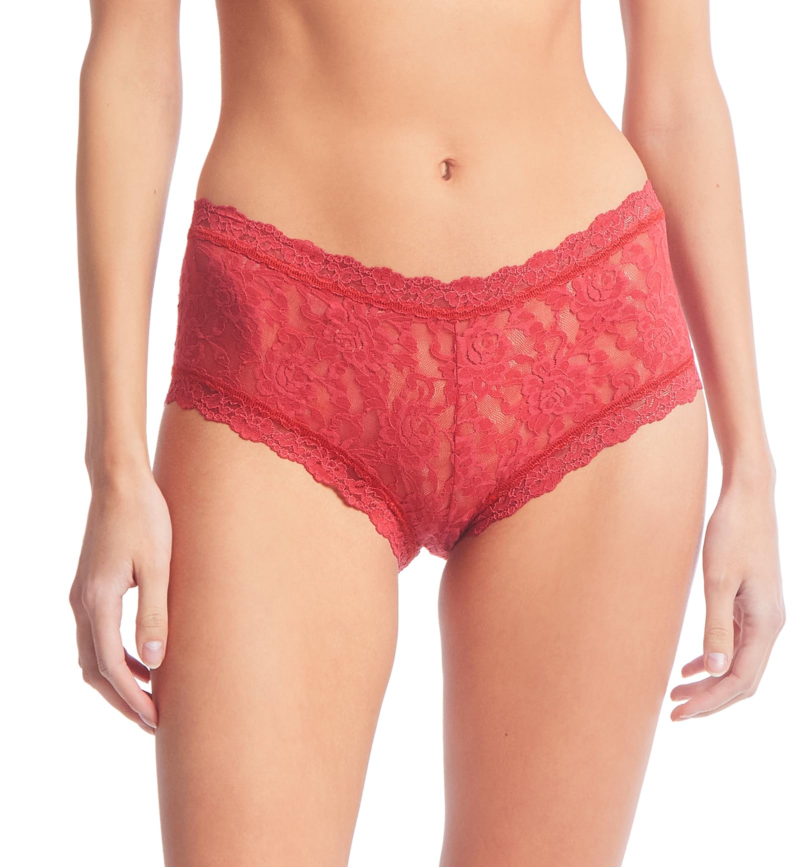 hanky panky Signature Lace Boyshort (4812P),Large,Burnt Sienna