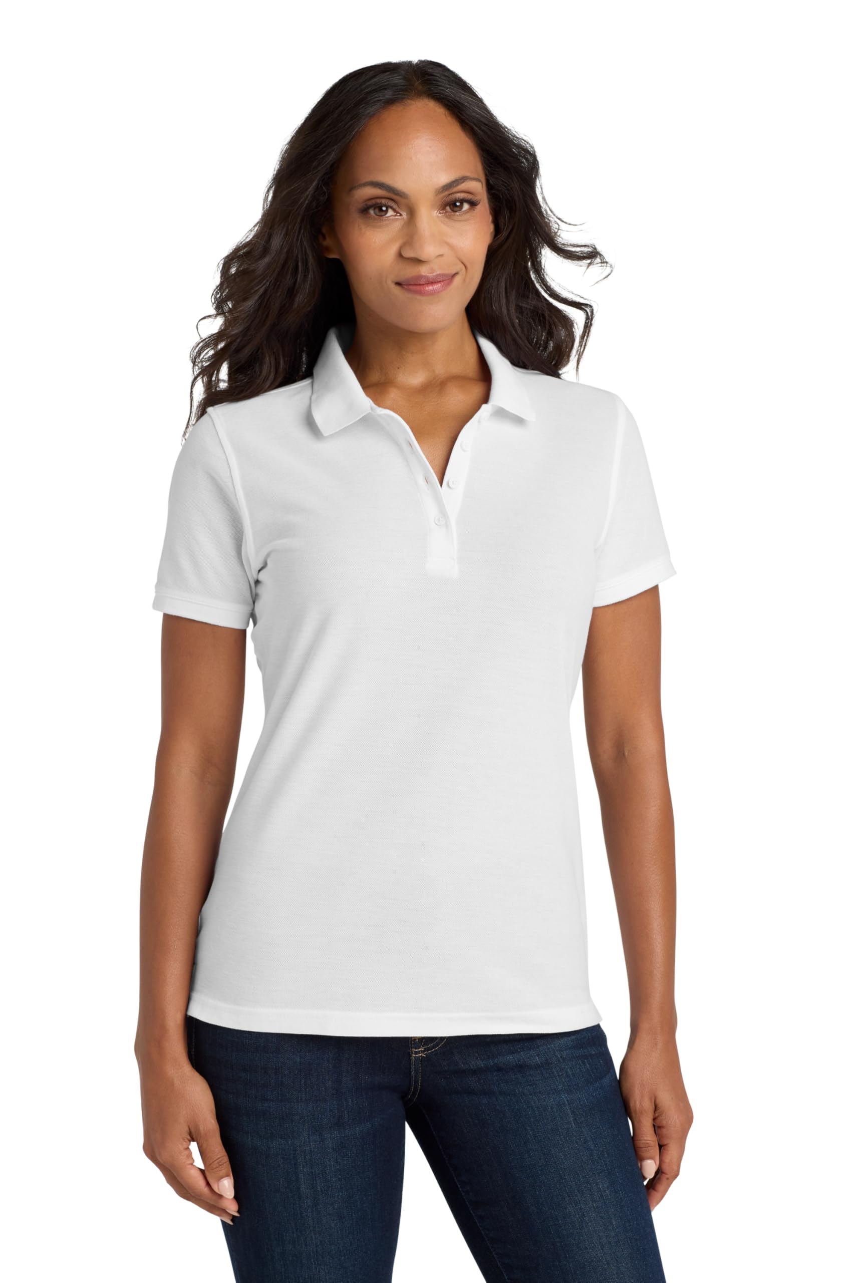Port Authority Ladies core classic Pique Polo 3XL White