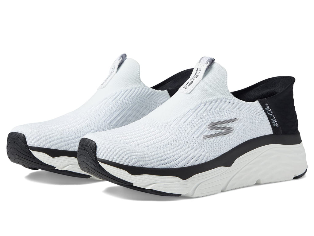 Skechers Women's Hands Free Slip-Ins Max Cushioning Elite-Smooth Transition Sneaker, White/Black, 8.5