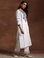 Libas WomenS Pure Cotton Kurta Set (27823_White