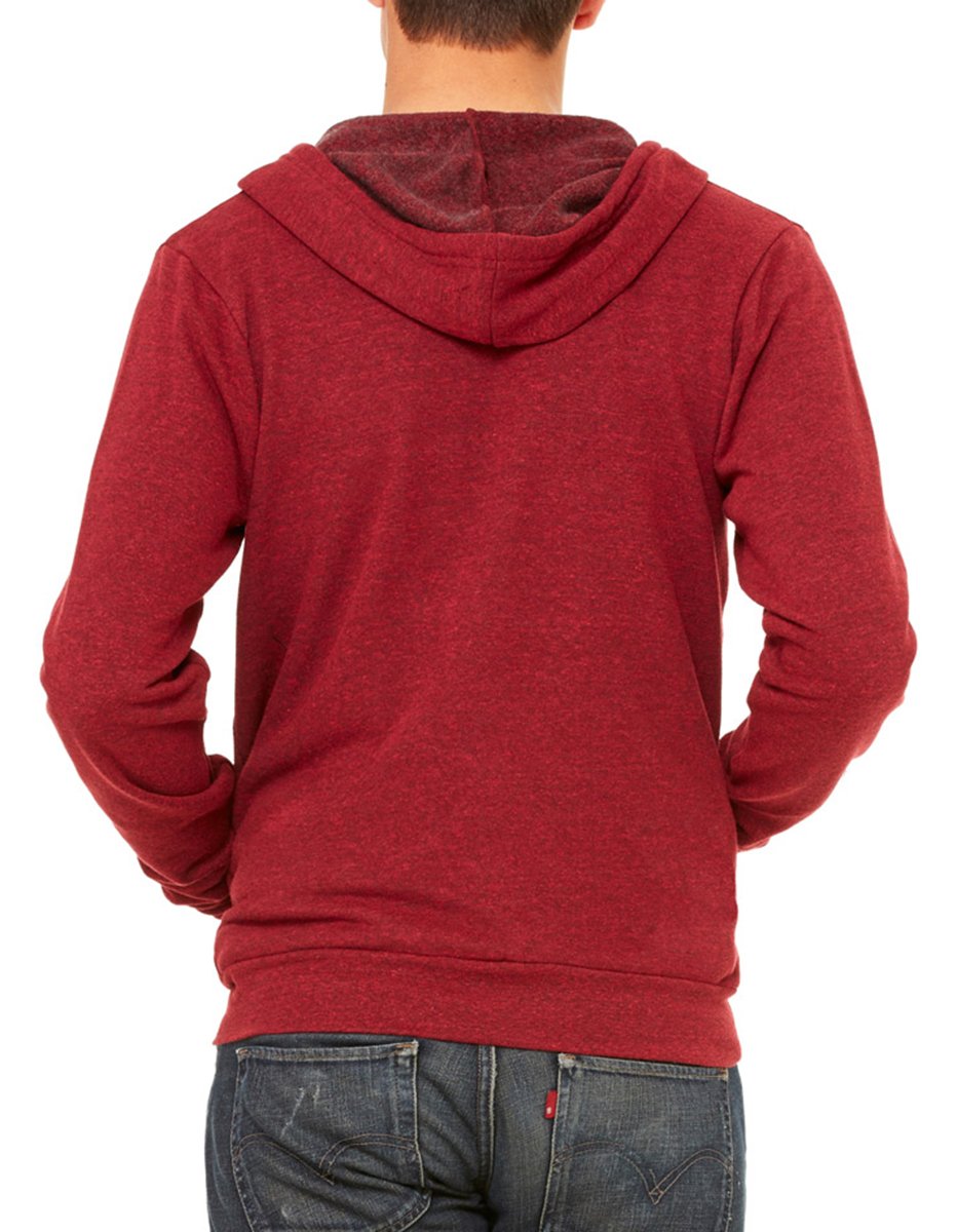 Unisex Triblend Sponge Fleece Full-Zip Hoodie - cHAR BLK TRIBLND - XS(D0102H78ELP)