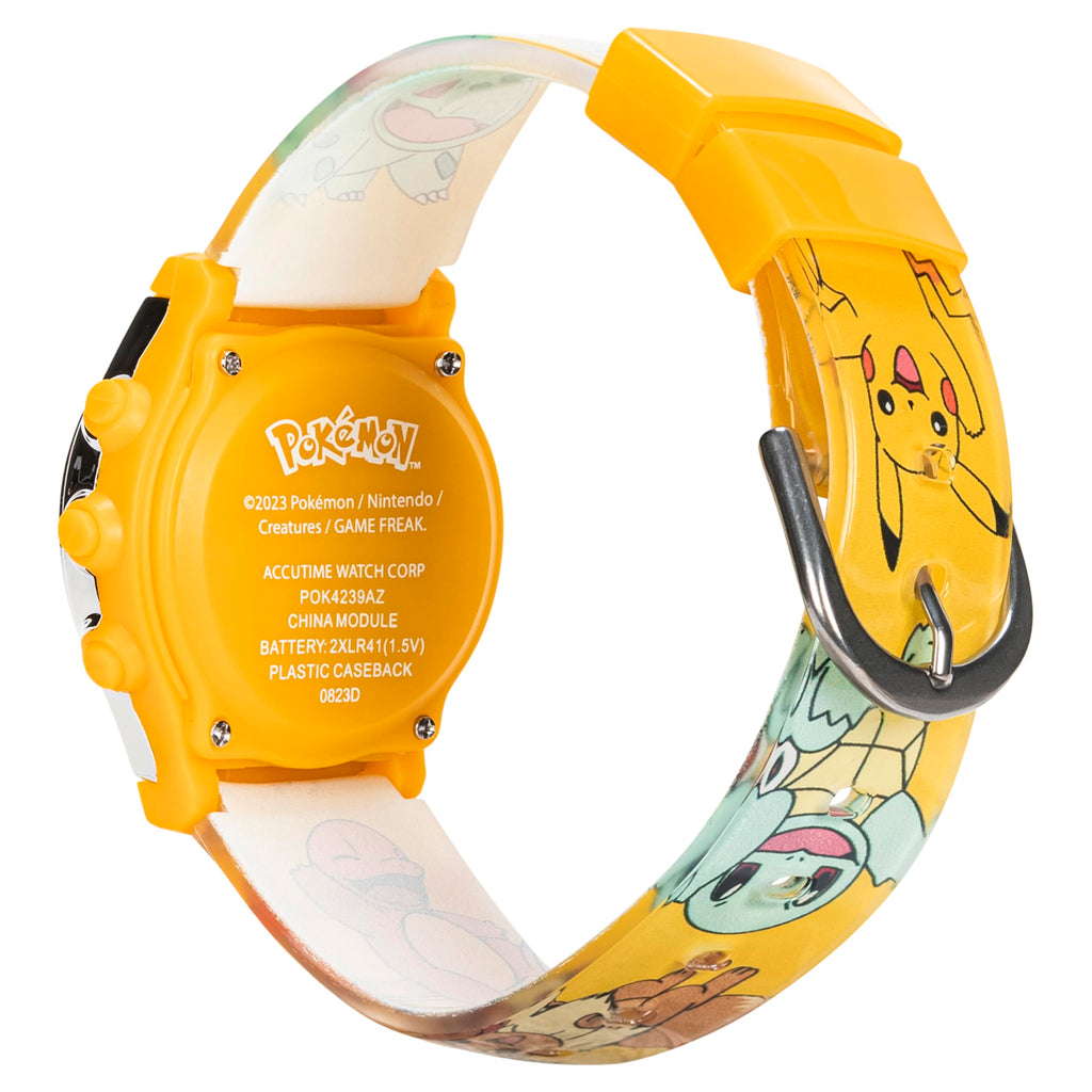 Pok  mon Kids Digital Watch - Pikachu Flashing LCD Dial, Colorful Printed Strap, Easy-Read Display, Adjustable Fit - Fun Pok  mo