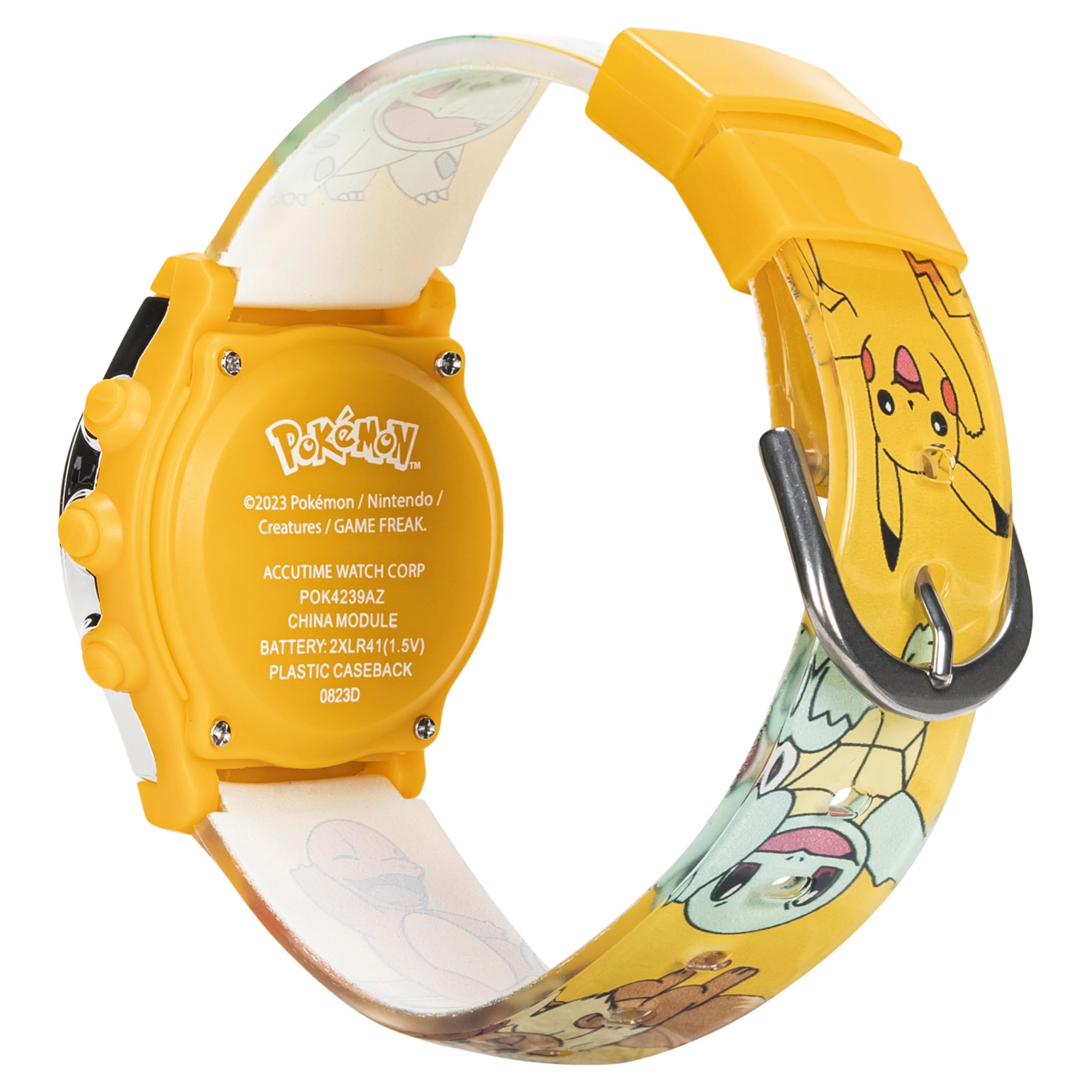 Pok  mon Kids Digital Watch - Pikachu Flashing LCD Dial, Colorful Printed Strap, Easy-Read Display, Adjustable Fit - Fun Pok  mo