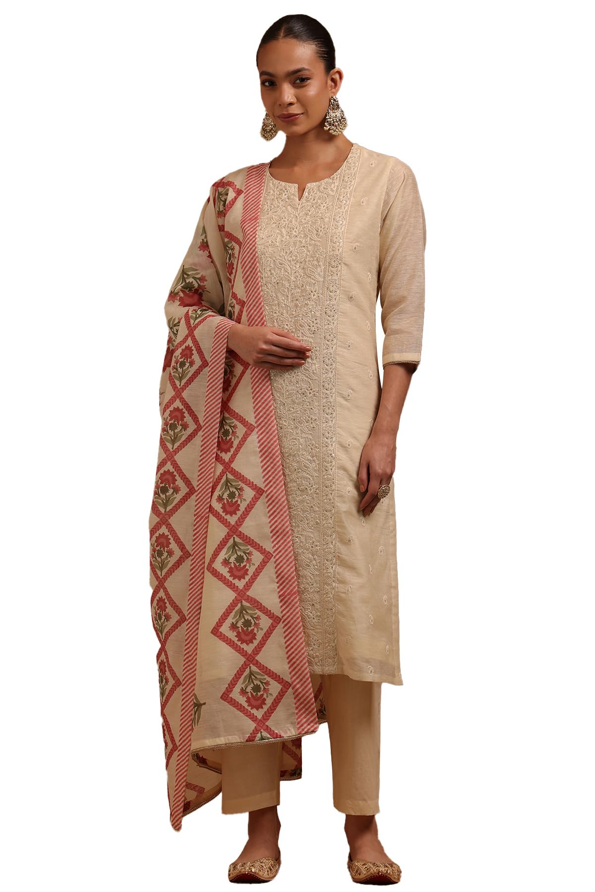 Soch Women Linen Embroidered Salwar Suit Set