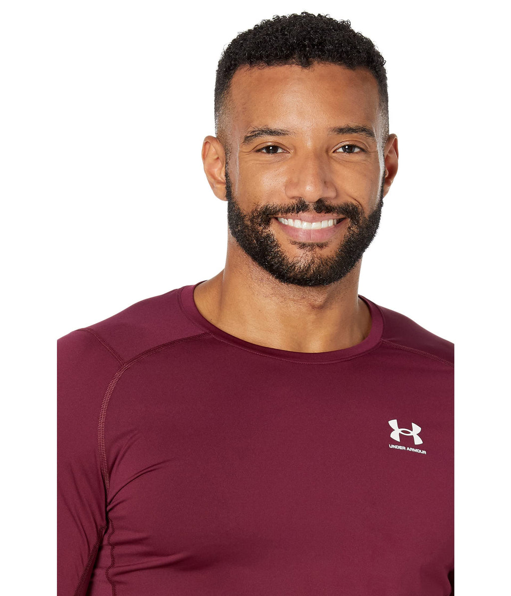 Under Armour Men's Armour HeatGear Compression Short-Sleeve T-Shirt , Maroon (609)/White, Small