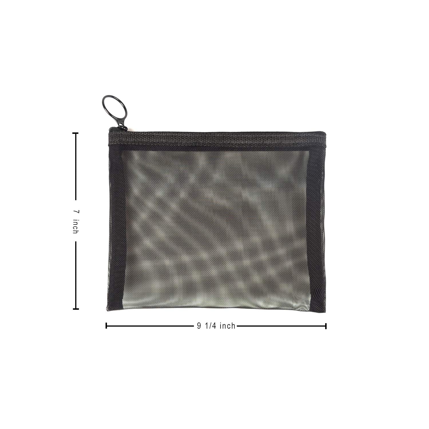 patu Zipper Mesh Bags, Size L / A5, 5 Pieces, Beauty Makeup Cosmetic Accessories Organizer, Travel Toiletry Kit Set Storage Pouc