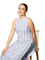 Anubhutee Women Band Collar Yard Dyed Cotton Off White Kurta