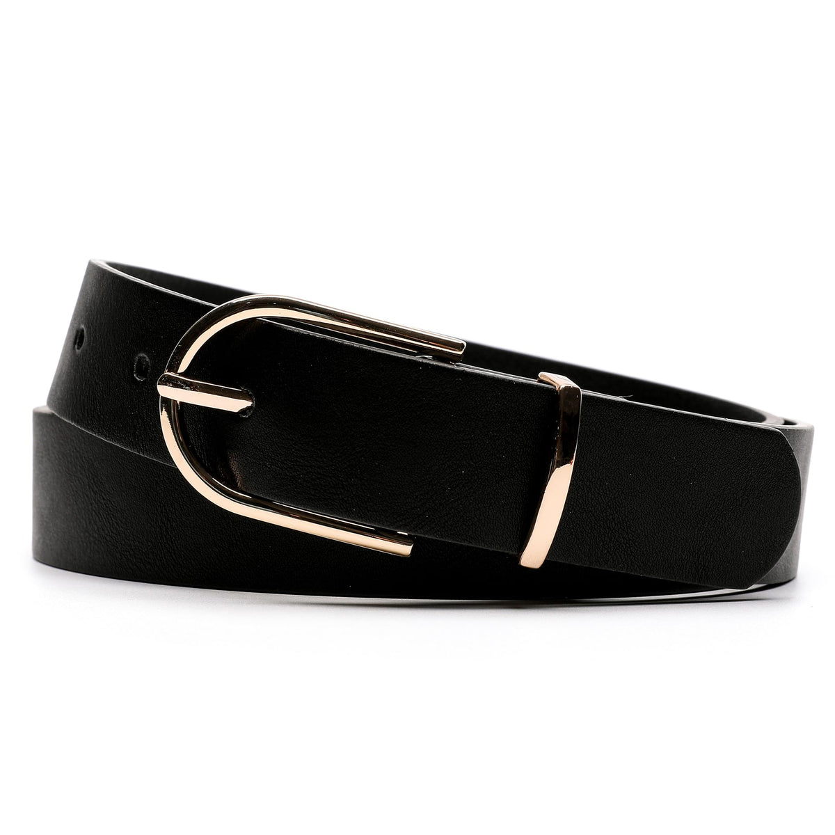 Earnda WomenS Faux Leather Chic Belt For Ladies Jeans Black Small 26-28