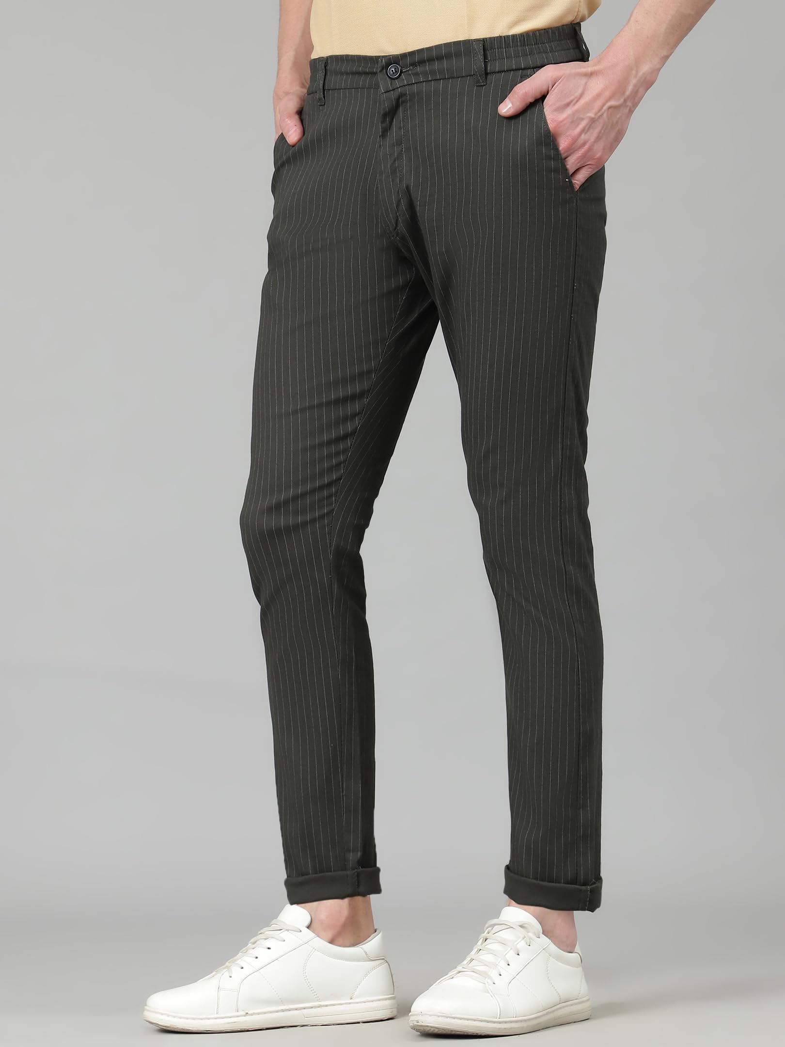 AVANOVA Mens Solid Linen Black Trousers Light Business Style Slightly Stretch Straight Leg Pants for Outdoor Casual Daily Trous