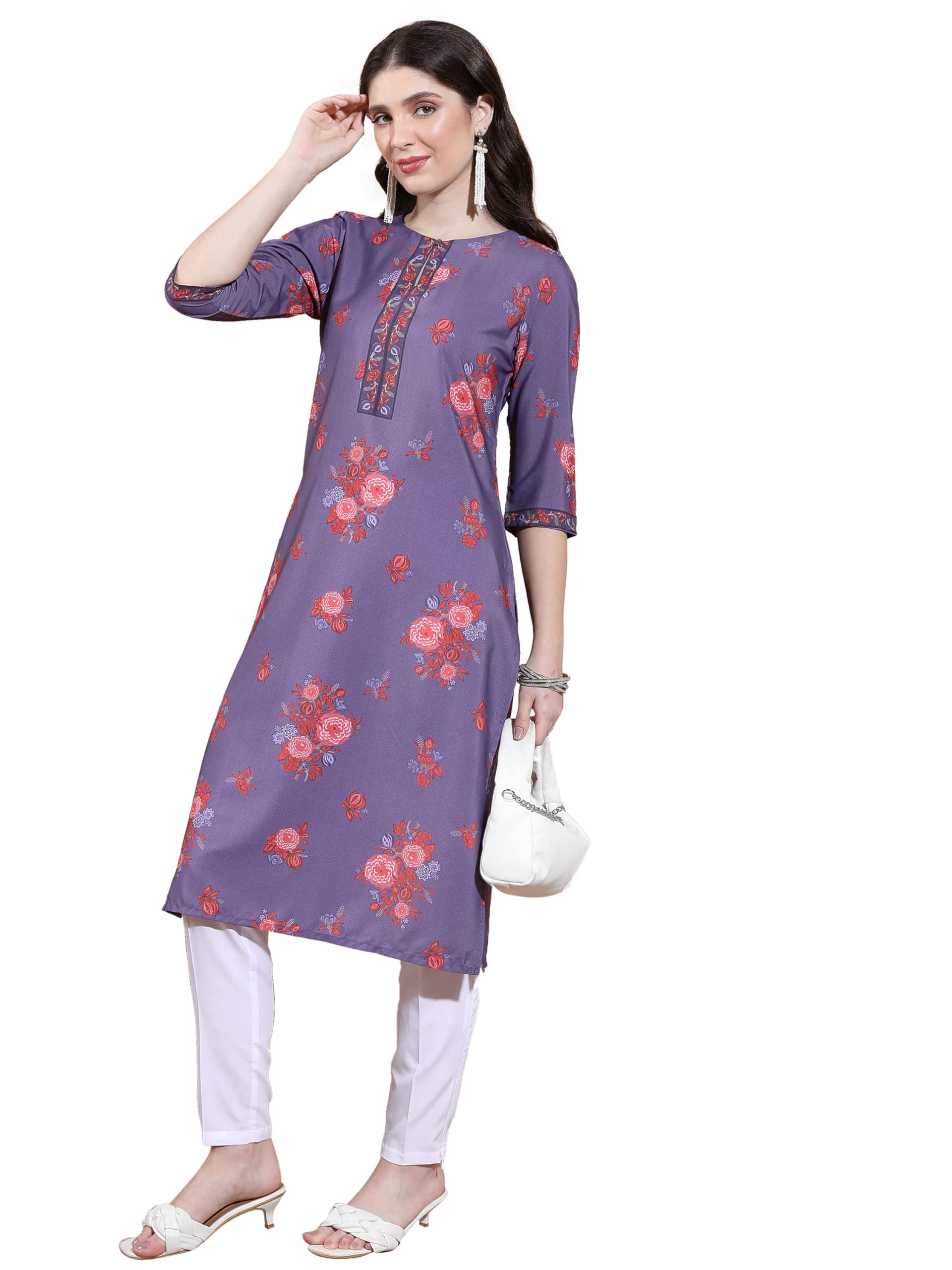 Ketch WomenS Cotton Blend Regular Dress Shirt (Khku000403_Purple