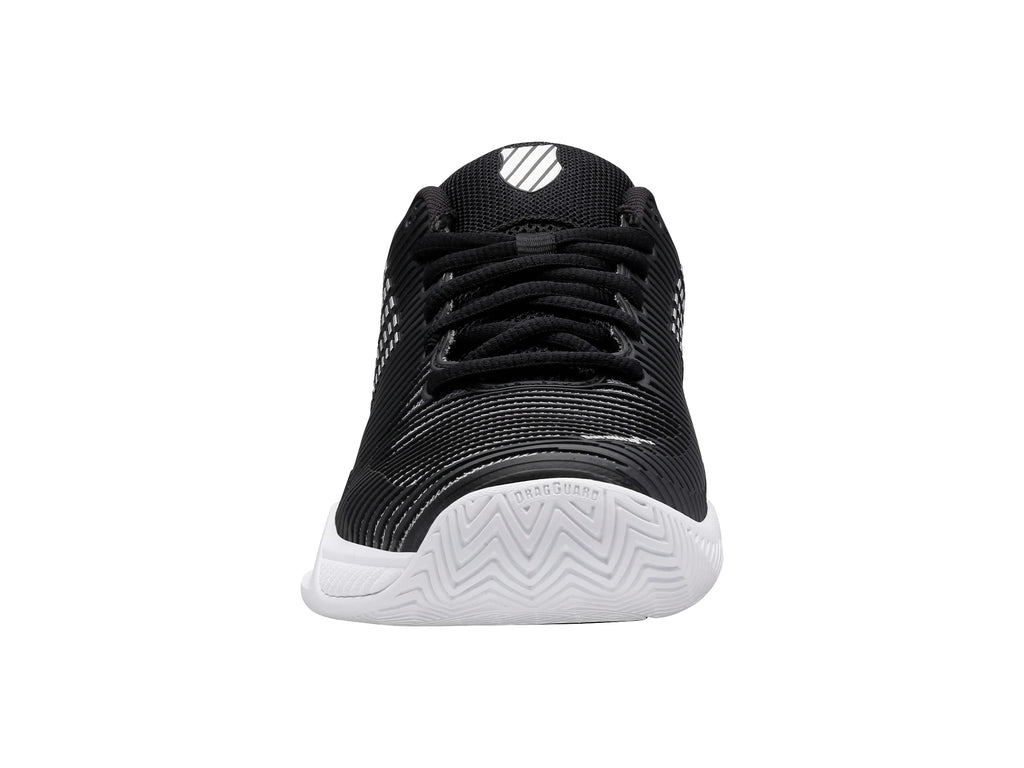 K-Swiss Women's Hypercourt Express 2 Tennis Shoe, Black/White/Silver, 8.5 M