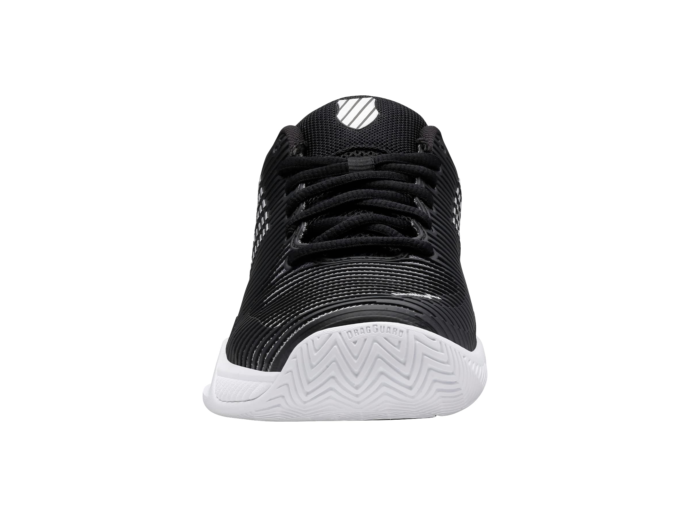 K-Swiss Women's Hypercourt Express 2 Tennis Shoe, Black/White/Silver, 8.5 M