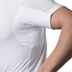Sweatproof Undershirt for Men with Underarm Sweat Pads (Original Fit, Crew Neck) White
