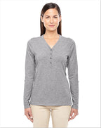 Ladies Perfect FitY-Placket convertible Sleeve Knit Top - WHITE - XS(D0102H7YEEX)