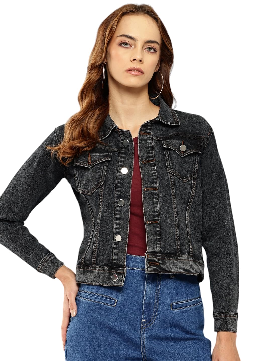 Aarika Womens Black Colour Solid Denim Jacket (S-L)