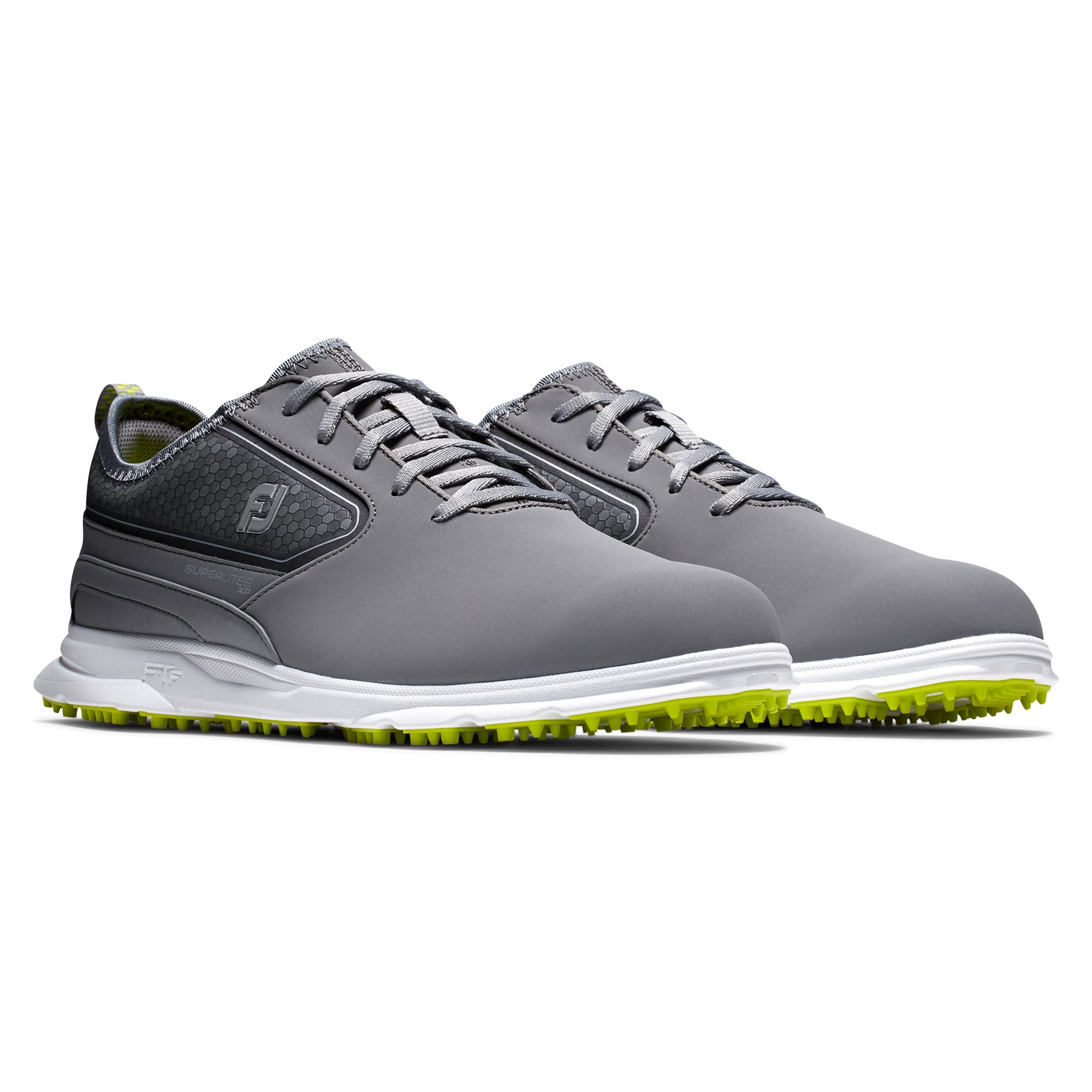 FootJoy Men's Superlites XP Golf Shoe, Grey/Lime, 9