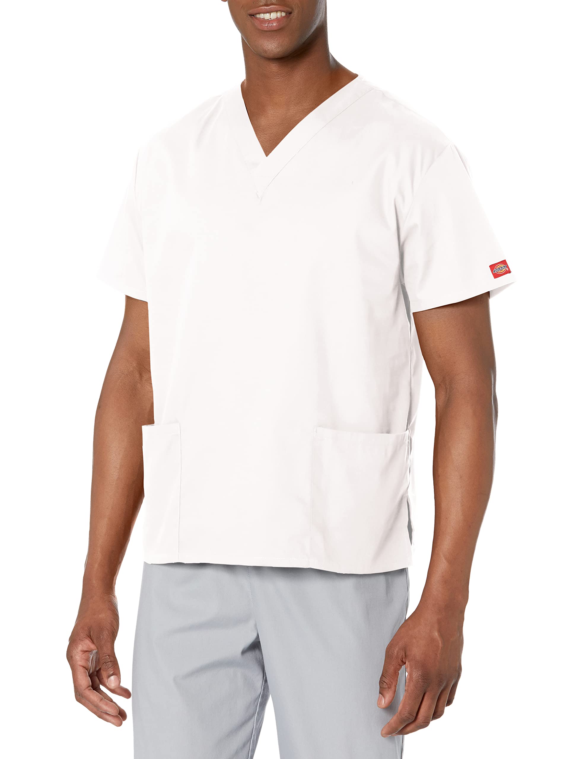 Dickies Women's EDS Signature Scrubs 86706 Missy Fit V-Neck Top, White, X-Large