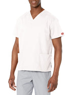 Dickies Women's EDS Signature Scrubs 86706 Missy Fit V-Neck Top, White, Small