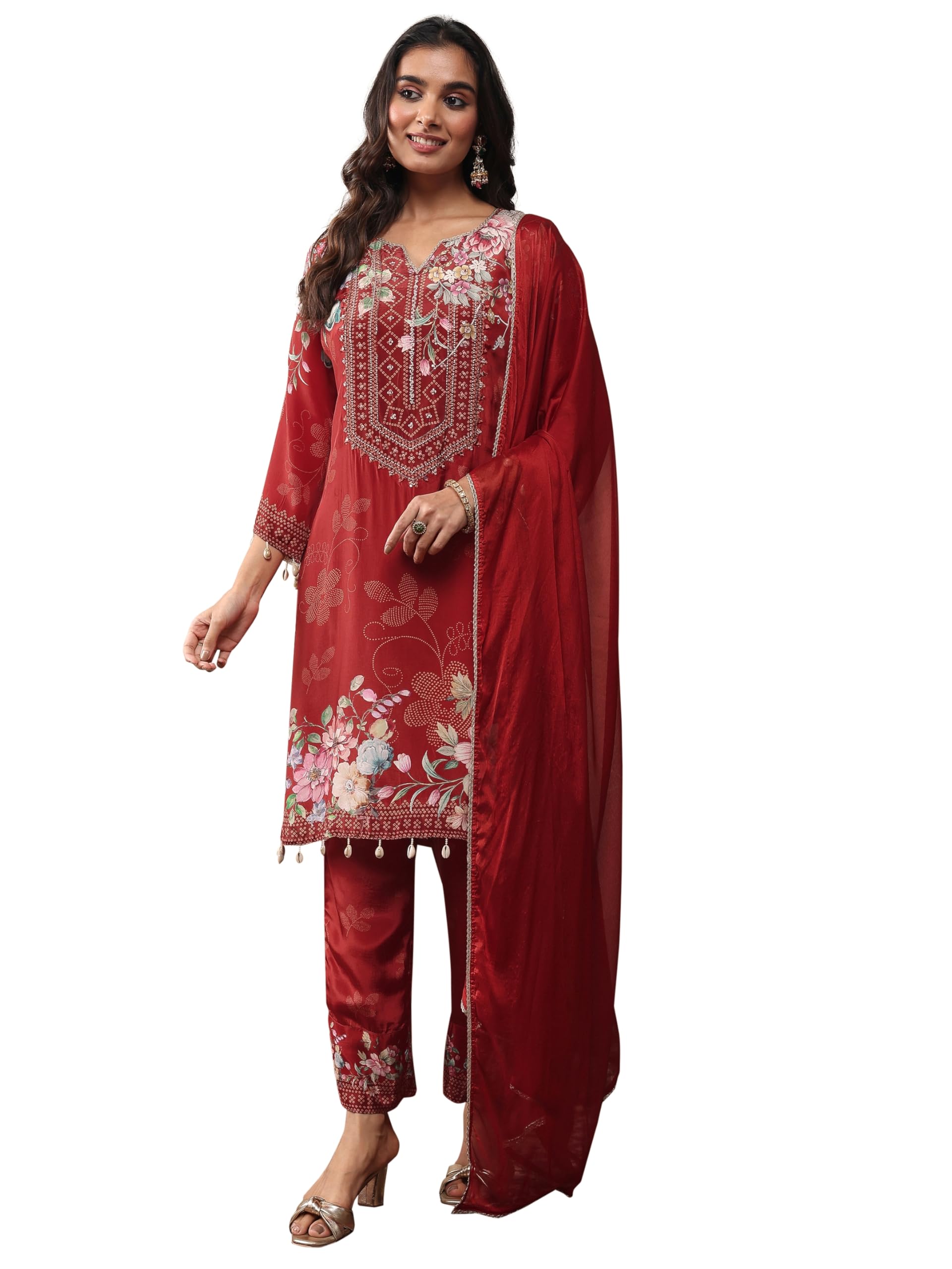 Libas Art Printed Crepe Straight-fit Kurta Set for Women (51192AXXL)