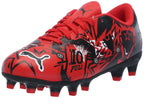 PUMA Ultra Play Firm Artificial Ground Sneaker, Red Black White, 3.5 US Unisex Big Kid