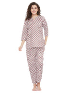 Clovia WomenS Cotton Pretty Florals Top & Pyjama (Ls0514P06_Brown_3Xl)